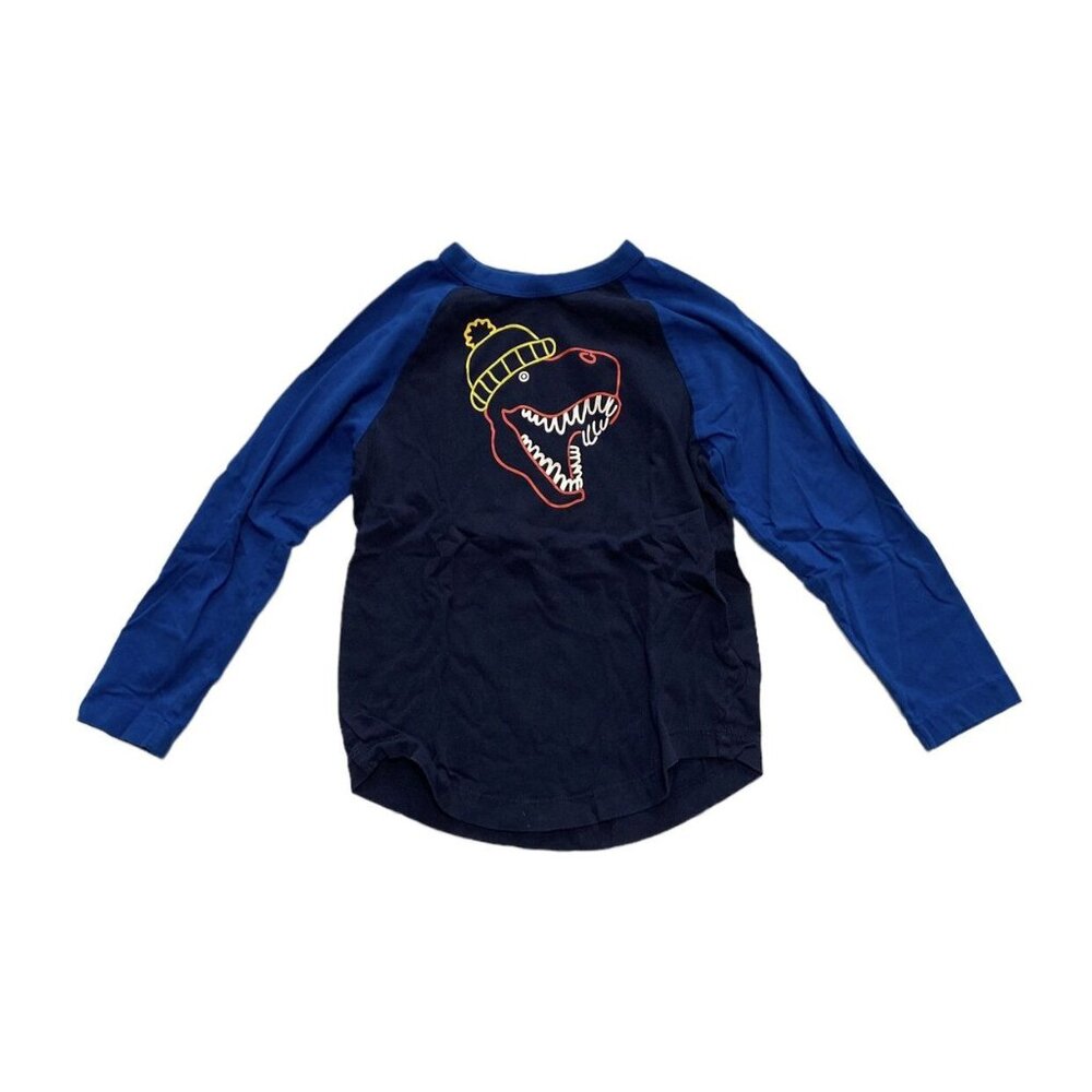 Hanna Andersson Sueded Jersey Baseball Art Tee Navy Blue Size 6-7 (120)